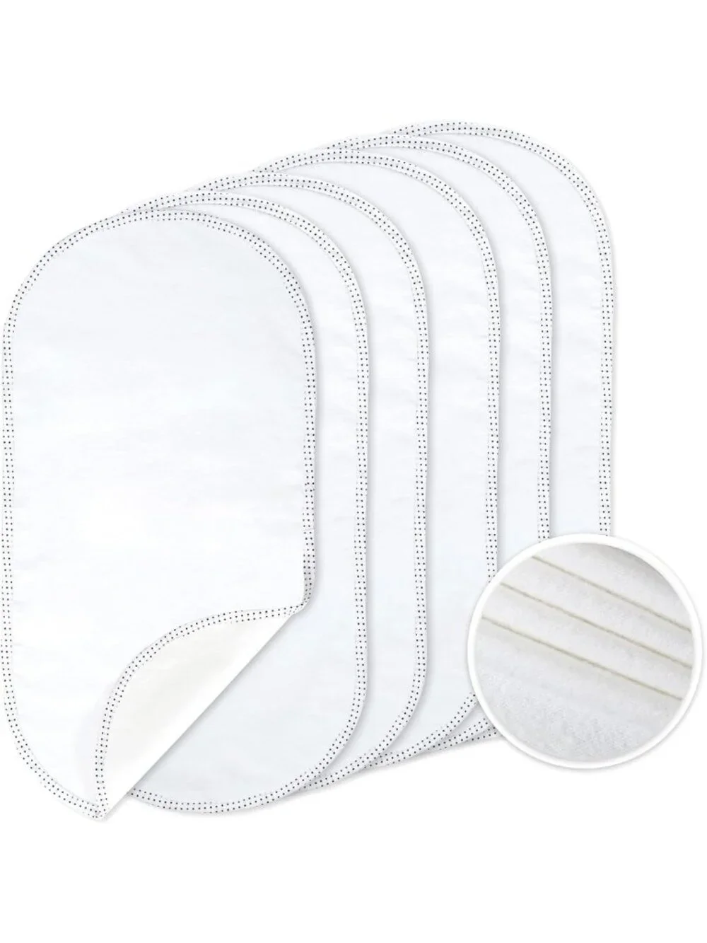 Waterproof Cloth Diaper Changing Pad Liners - 6 Pack, 100% Cotton, Reusable